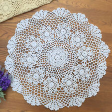 Used, Round Table Cloth Cover Vintage Hand Crochet Cotton Lace Tablecloth Lampshade  for sale  Shipping to South Africa