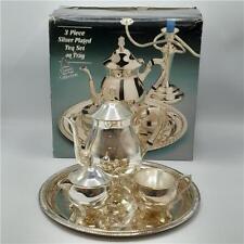 3 Piece Silver Plated Tea Set on Tray In Original Box Teapot Sugar Bowl Milk Jug for sale  Shipping to South Africa
