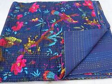 Usado, Indio Vintage Handmade Pájaro Estampado Cobertor para Cama Kantha Algodón Manta comprar usado  Enviando para Brazil