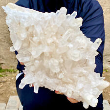Racimo de cristal de cuarzo blanco claro natural grande de 7,7 lb muestra de curación energética segunda mano  Embacar hacia Mexico