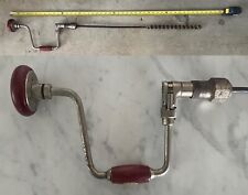 Vintage Ratcheting Hand Drill Brace Tool w 30" auger bit for sale  Shipping to South Africa