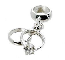 STERLING SILVER WEDDING & ENGAGEMENT RINGS CHARM BEAD DANGLE   for sale  CLACTON-ON-SEA