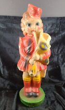 Estatueta vintage 14" Carnival Prize Chalkware Scottish Bagpipe Girl, usado comprar usado  Enviando para Brazil