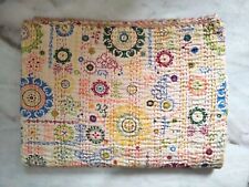 Edredón indio hecho a mano de colección Kantha colcha manta de algodón Gudari King segunda mano  Embacar hacia Argentina