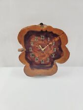 Reloj de pared vintage losa de madera rústico losa de árbol lacado bellota 10"" hecho a mano, usado segunda mano  Embacar hacia Argentina