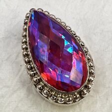 Pingente de colar brilhante SAJEN 925 prata esterlina quartzo arco-íris rosa quente comprar usado  Enviando para Brazil