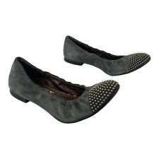 Sapatos de balé AGL Blakely biqueira 39,5 cinza camurça cravejado couro slip on, usado comprar usado  Enviando para Brazil