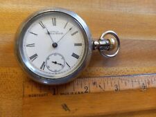 Antiguo reloj de bolsillo American Waltham Watch Co 7j plateado funcionando, usado segunda mano  Embacar hacia Argentina