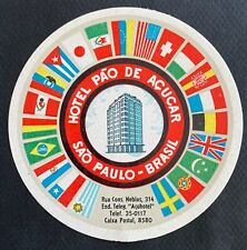 Etiqueta de bagagem de hotel PAO DE ACUCAR bandeiras do Brasil de São Paulo comprar usado  Enviando para Brazil