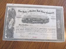 1860 Nueva York y Boston Ferrocarril Company certificado de acciones lote sujetador era de la Guerra Civil segunda mano  Embacar hacia Mexico