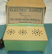 Girard Childerns Electric Stove Range USA  Original Box   Pressed Steel   WORKS, used for sale  Shipping to South Africa