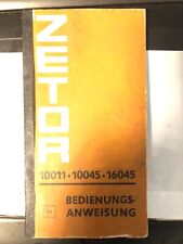 Zetor 10011, 10045, 16045, instrukcja obsługi oryginalna prawie nieużywana niemiecka na sprzedaż  Wysyłka do Poland