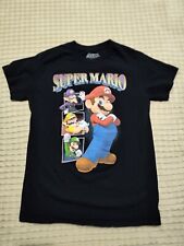 Camiseta gráfica masculina Nintendo Super Mario desenho animado tamanho pequeno preta comprar usado  Enviando para Brazil