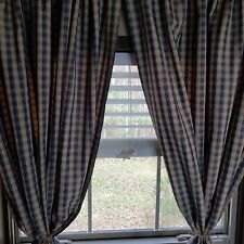 Conjunto de cortinas longas 52x83 sem janela de ferro xadrez azul e bronzeado fazenda comprar usado  Enviando para Brazil
