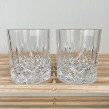 Juego de 2 gafas de vidrio antiguas de whisky con corte de cristal sin marcar segunda mano  Embacar hacia Argentina