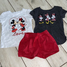 Niñas 2T Minnie y Mickey Mouse Conjunto 2 Camisas 1 Par de Pantalones Cortos Rojos segunda mano  Embacar hacia Argentina