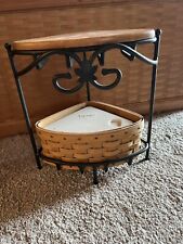 Longaberger Wrought Iron Small Corner Stand with Shelf & Basket Set, used for sale  Laurel