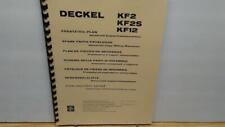 Deckel KF2 - KF2S - KF12 Milling Machine Parts Manual for sale  Winthrop