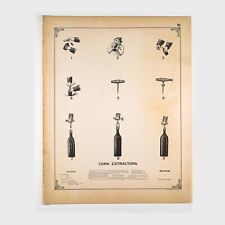 Usado, Grabado de página de invención 'Extractores de corcho' grandes originales de 1892 (81) segunda mano  Embacar hacia Argentina