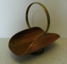 Vintage Miniature Copper Log Basket with Brass Handle 135mm Long usato  Spedire a Italy