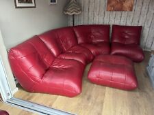 red leather corner sofa for sale  ABERGELE