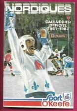 NHL Hokej QUEBEC NORDIQUES 1981-82 Stary kalendarz - Kalendarz O'keefe na sprzedaż  Wysyłka do Poland