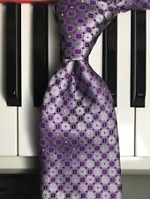 Gravata de seda geométrica prata e roxa VAN HEUSEN / resistente a manchas, usado comprar usado  Enviando para Brazil