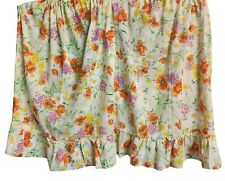 Vintage Floral Cafe Curtains Ruffle Yellow   2 Panels 33" X 34" 1970s  for sale  Shipping to South Africa