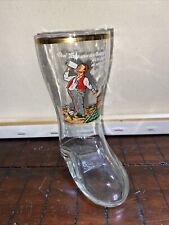 Used, German Beer Stein Vintage Beer Glass Boot Mug Gilt Rim .25l Man Cave Glass Decor for sale  Shipping to South Africa
