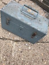 VINTAGE METAL TOOLBOX AND TOOLS INDUSTRIAL STYLE STEAM PUNK FISHING CHEAP  for sale  HUNTINGDON