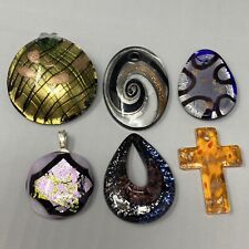 fused dichroic glass pendant for sale  Clovis
