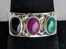 Manygoats Navajo Sterling Silver Multi Gemstone Ring 5.7g Sz 9.25 for sale  Shipping to South Africa