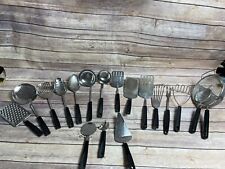 Lote de 18 utensilios de cocina vintage Ekco conjunto manijas negras cucharas espátula segunda mano  Embacar hacia Argentina