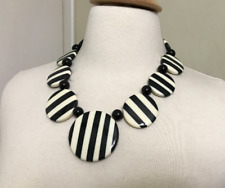 Lindo colar de colarinho de chifre de búfalo preto e off white designer dinamarquês, usado comprar usado  Enviando para Brazil