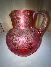 Victorian etched cramberry for sale  Hart