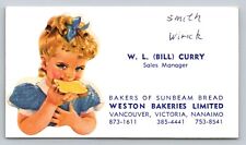 Tarjeta de visita vintage Weston Bakeries Sunbeam Bread Vancouver Victoria WA segunda mano  Embacar hacia Argentina