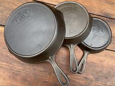 Favorite/Chicago Foundry Hardware Matching Cast Iron Skillet Set 8, 5, 3 for sale  Shipping to South Africa