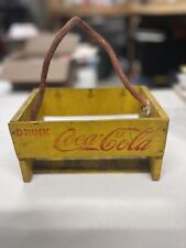 Vintage Yellow Wooden COCA COLA 6 PACK HOLDER CARRIER WWll Bottles 6 Oz. for sale  Shipping to South Africa