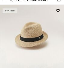 Helen Kaminski Avara Fedora Hat braided raffia One Size for sale  Shipping to South Africa