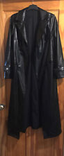 Shein gothic black vegan wet look faux leather full length trench coat Size XS for sale  Shipping to South Africa