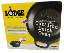 Lodge Cast Iron 2 Quart Dutch Oven 1.8 Liter Preseasoned Cooking Pot NIB for sale  Shipping to Ireland