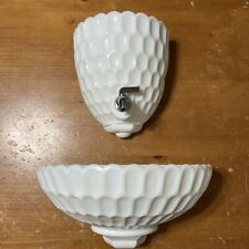 VTG Fenton Milk Glass 2 Piece Lavabo Basin Tank Thumb Print VHTF EXC, used for sale  Shipping to South Africa