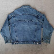 Vintage Tyca Jacket Men's L Large Blue Denim Embossed Graphic USA Made Trucker, used for sale  Shipping to South Africa