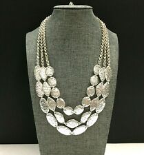 silver disc 3 strand necklace for sale  Palm Bay