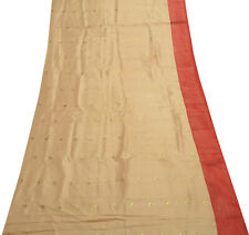 Tela artesanal tejida multiusos chatarra vintage beige sari segunda mano  Embacar hacia Argentina