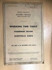 British Railways Eastern Region Working Time Table Sheffield Passenger 1962 for sale  LYDNEY