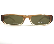 Gafas de sol Guess GU 6108P LBRN-1 marcos rectangulares marrón transparente con lentes verdes, usado segunda mano  Embacar hacia Argentina