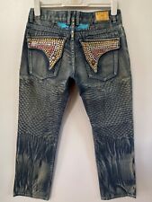 ROBIN'S JEAN MOTARD MEN'S STUDDED POCKET BLUE JEANS SIZE 32 for sale  Shipping to South Africa