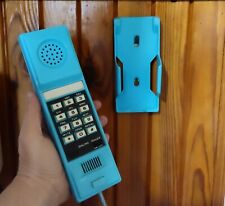 Teléfono de pulso, teléfono con cable, teléfono fijo, teléfono de pared azul vintage años 80 segunda mano  Embacar hacia Argentina