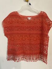 Usado, Blusa cropped feminina de crochê Xhilaration laranja com renda tamanho pequeno comprar usado  Enviando para Brazil
